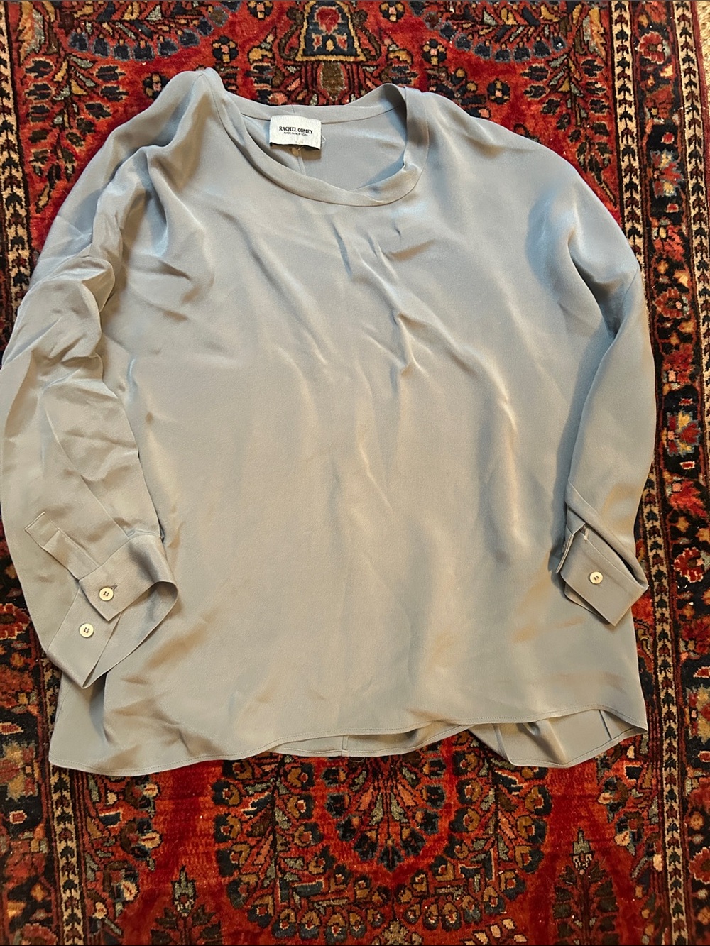 oversized silk blouse
